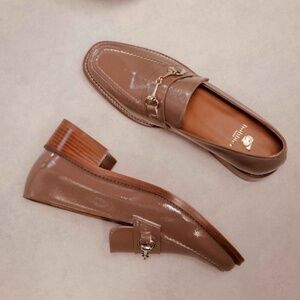 Taupe Loafers: Bobbies Paris - Raphaelle Loafers Frappuccino - Sezane style